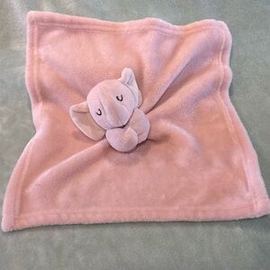 TAHARI Pink Plush Baby Elephant Trunk Up Lovey Security Blanket Stuffed Animal